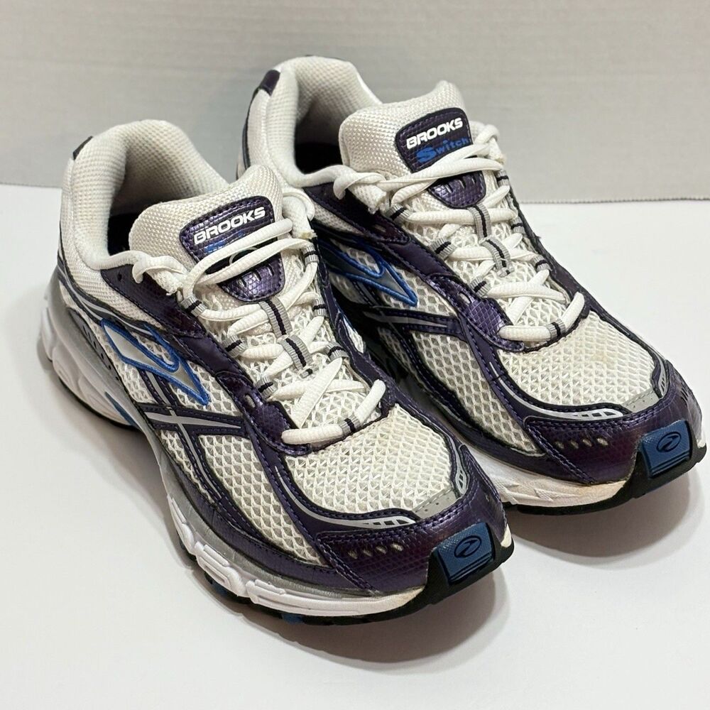 Brooks Switch 3  Running Shoes Women's 9.5 White/Blue/Purple Mesh Tennis EUC